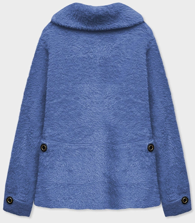 Krótka narzutka na guziki alpaka niebieska (537)