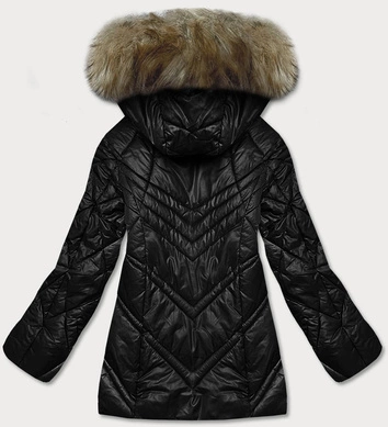 Przejściowa kurtka damska z kapturem czarna (H-97-1)