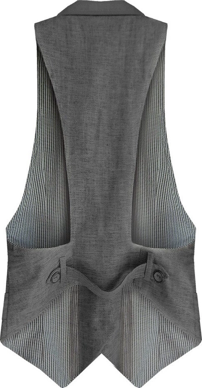 KRÓTKA ELEGANCKA KAMIZELKA CIEMNOSZARA (X1222X)