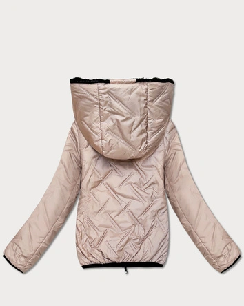 Dwustronna kurtka przejściowa damska S'West nude-czarny (B8546-5101)