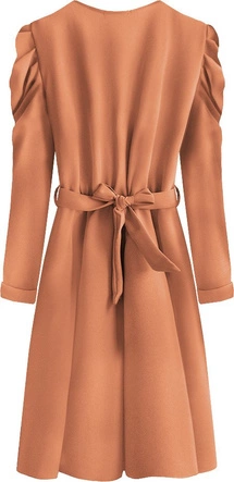 ELEGANCKA WIĄZANA SUKIENKA KOPERTOWA POMARAŃCZOWA (565ART)