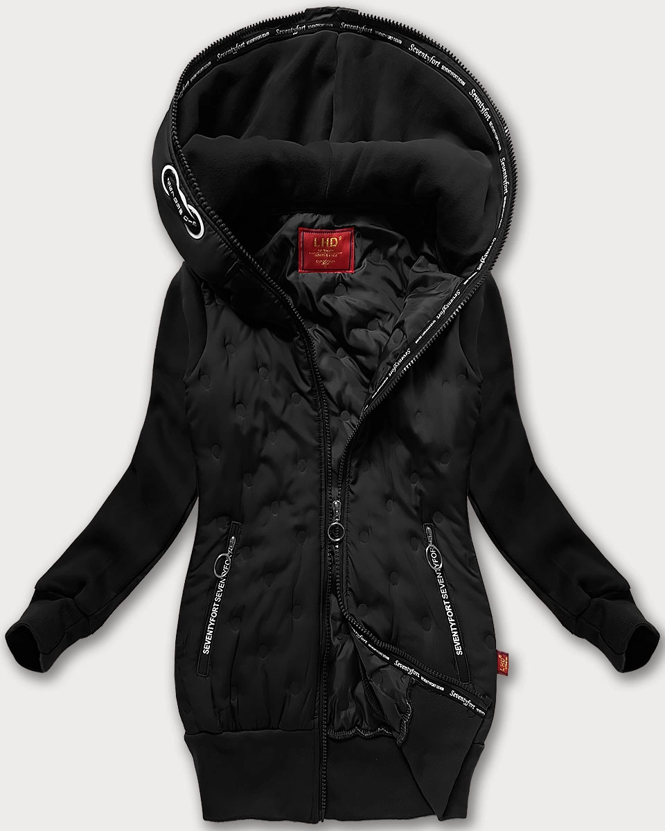 Damska bluzo-kurtka z kapturem LHD czarna (AMG-162A)