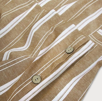 Bawełniana sukienka z guzikami brązowa (345art)