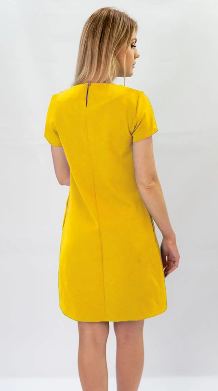 Trapezowa sukienka żółta (435art)