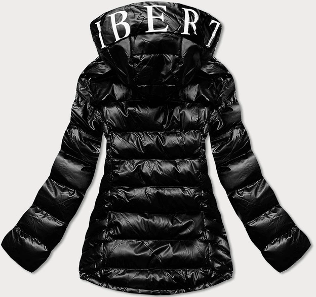 Damska kurtka pikowana z kapturem czarny/czerwony(xw817x)