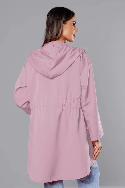 Cienka asymetryczna narzutka damska brudny róż (B8117-81)