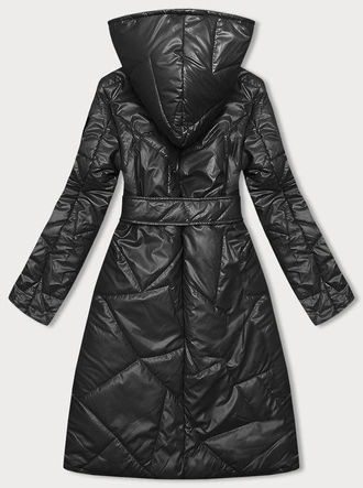 Pikowana kurtka na zatrzaski czarna (B8179-1)