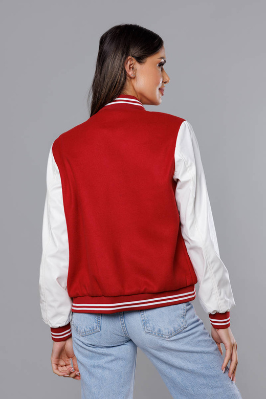 Kurtka damska bomber ciemnoczerwona (16M9067-270)
