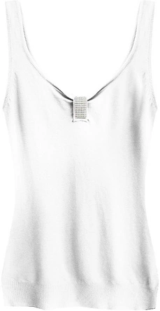 SWETERKOWA BLUZKA NA RAMIĄCZKACH BIAŁA (1125)