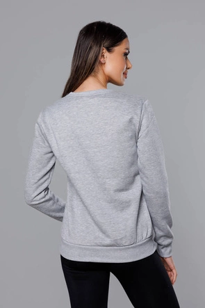 Bluza dresowa damska ze ściągaczami szara (w01-2)