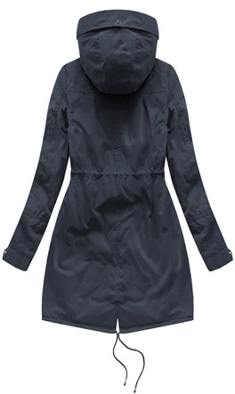Kurtka damska typu parka na misiu z kapturem granatowa (7602BIG)