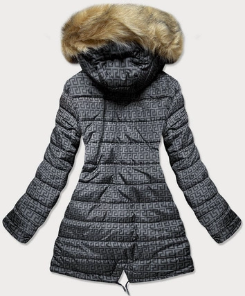 Dwustronna kurtka damska granatowo- grafitowa (w555)