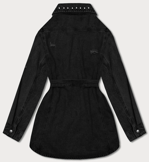 Jeansowa kurtka damska oversize czarna (M6958)