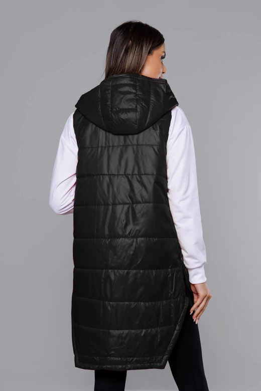 Kamizelka z geometrycznym dołem czarna (B0122-1)