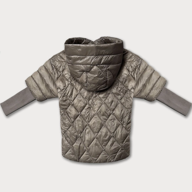 Lekka damska kurtka z dzianinowymi rękawami Minority ciemny beż (M2-6701-62)