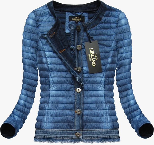 NIEBIESKA KURTKA IMITUJĄCA JEANS (7182BIG)