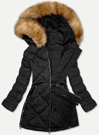 Dwustronna kurtka damska zimowa czarna (m-210a5)