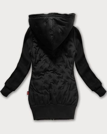 Damska bluzo-kurtka z kapturem LHD czarna (AMG-162A)