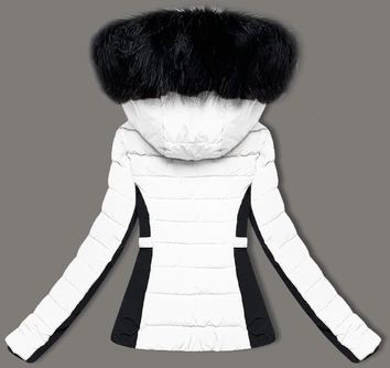 Krótka kurtka zimowa damska S'west biała (B8308-26)