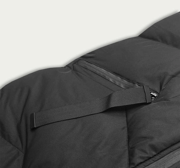 Długi bezrękawnik damski z kapturem czarny (5m788-392)