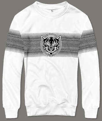 Cienka bluza z nadrukiem biała (8B1103-1)