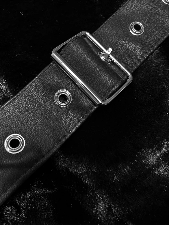 Futrzana kurtka damska J Style czarna (11Z8075)