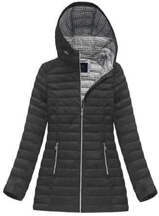 PIKOWANA KURTKA Z KAPTUREM GRAFITOWA (GWW-1788)