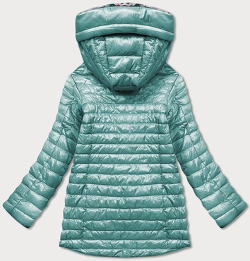 Dwustronna kurtka damska kwiaty miętowa (pc-7509-253)