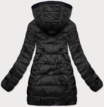 KRÓTKA DWUSTRONNA KURTKA DAMSKA ZIMOWA CZARNA (B9581-1)