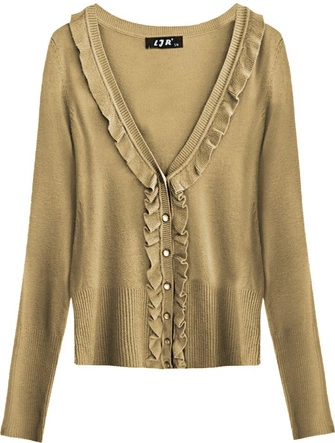 SWETEREK Z FALBANĄ KARMELOWY (1522)