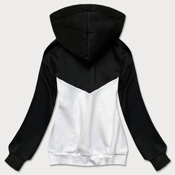 ROZPINANA DWUKOLOROWA BLUZA DAMSKA CZARNO-BIAŁA (26040)