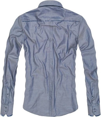 KOSZULA Z KOŁNIERZEM BUTTON DOWN NIEBIESKA (8812)