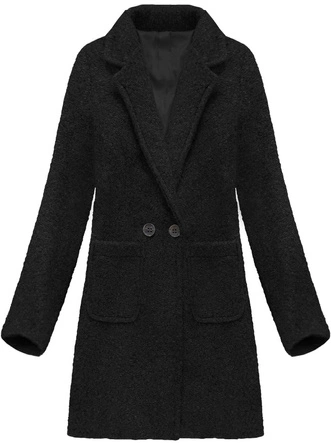 PŁASZCZ BARANEK Z DOMIESZKĄ WEŁNY CZARNY (179ART)