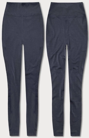 Legginsy damskie z ozdobnymi szwami granatowe (54460)