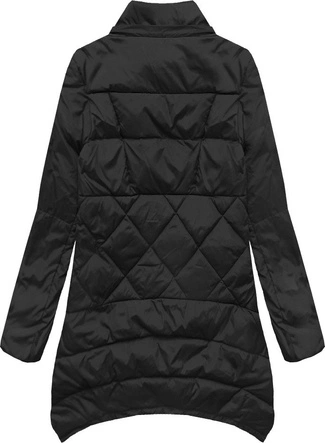 PIKOWANA KURTKA Z PUCHEM NATURALNYM CZARNA (1412)