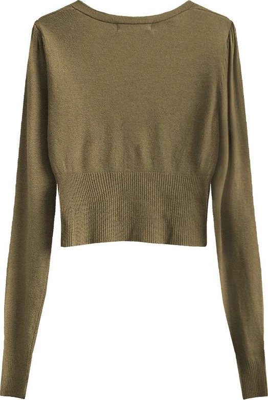 KRÓTKI SWETEREK Z TIULOWYMI OZDOBAMI KARMELOWY (1516)