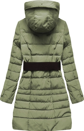 KURTKA Z KAPTUREM I PASKIEM KHAKI (418ART)