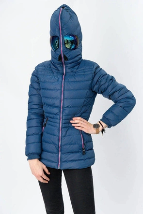 KURTKA DAMSKA ZIMOWA Z GOGLAMI GRANATOWA (CX582W)