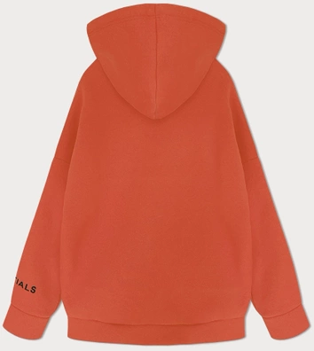 Gruba bluza damska kangurka pomarańczowa (22936)