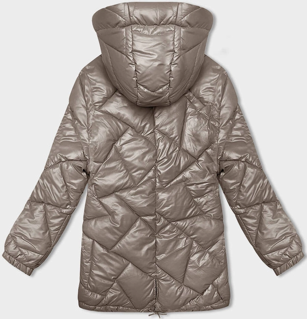 Damska kurtka zimowa pikowana cappuccino (5M3189-84)