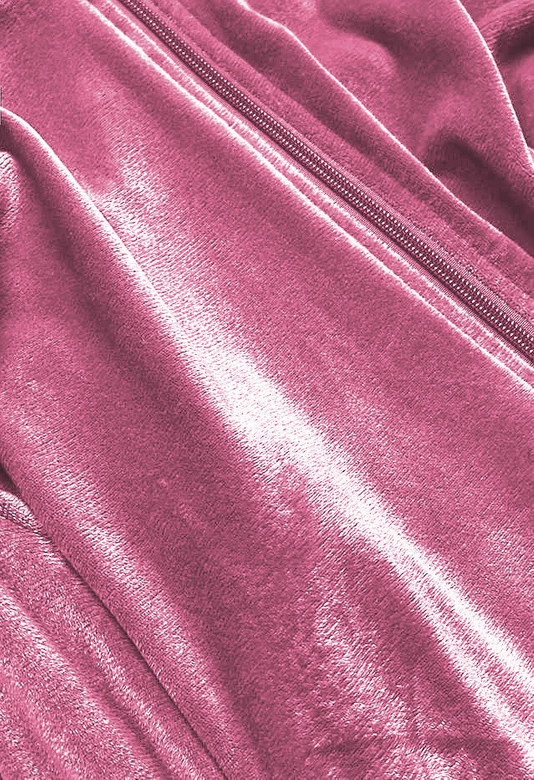 WELUROWY DRES DAMSKI RÓŻ (81222)
