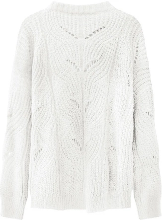 MIĘKKI AŻUROWY SWETER ECRU (495ART)