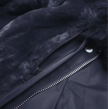 DAMSKA KURTKA PARKA ZIMOWA Z PODPINKĄ GRANATOWA (B2717-3)