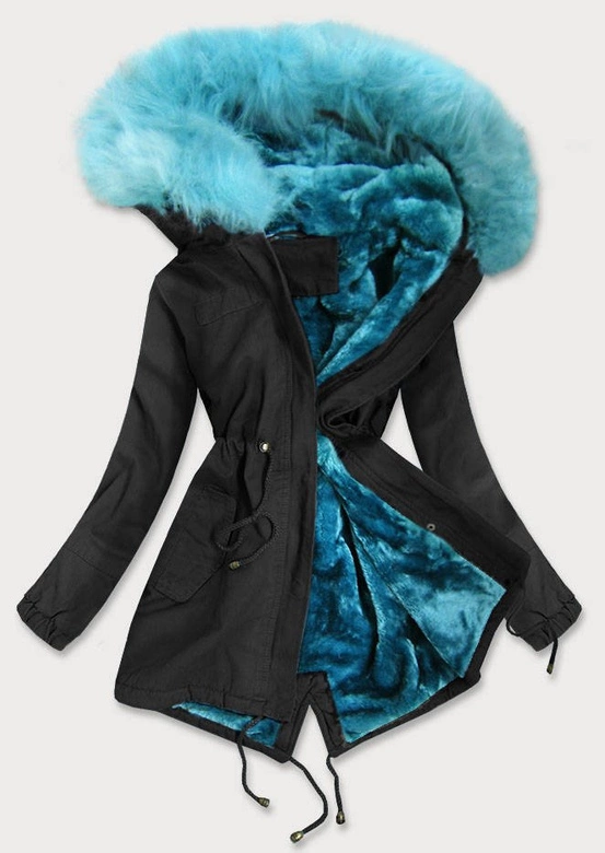 ZIMOWA PARKA DAMSKA CZARNA (D-196-3)