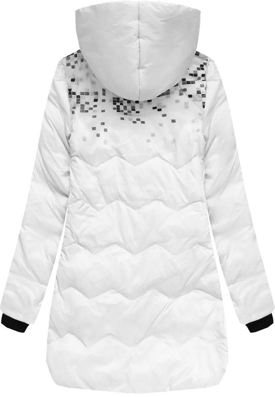 KURTKA Z KAPTUREM I KIESZENIAMI BIAŁA (6005B)