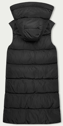 Długa kamizelka damska dwustronna czarna-khaki (B8248-1)