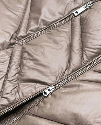 Przejściowa kurtka damska z kapturem camel (H-97)