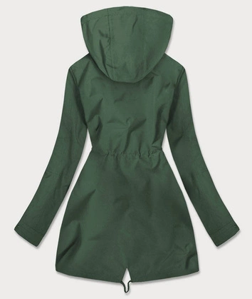 DWUSTRONNA PARKA DAMSKA Z KAPTUREM KHAKI W KROPKI (W354-1BIG)