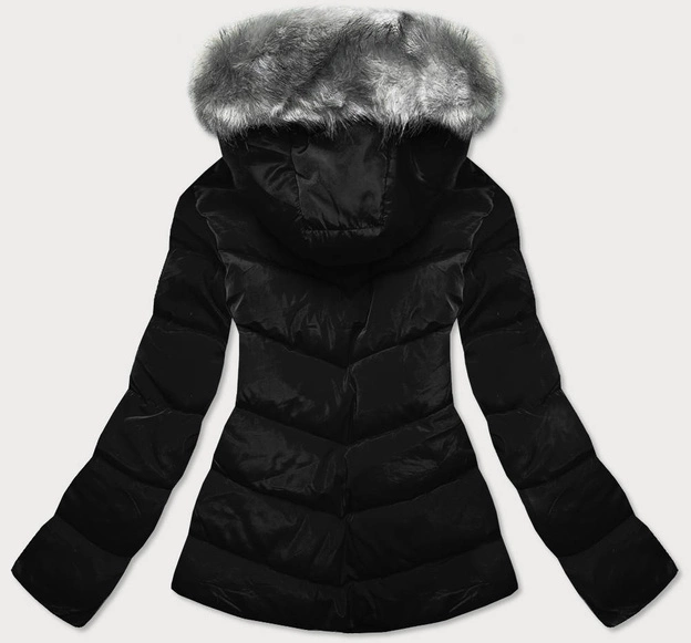 ŚCIĄGANA KURTKA ZIMOWA DAMSKA CZARNA (B9530-1)