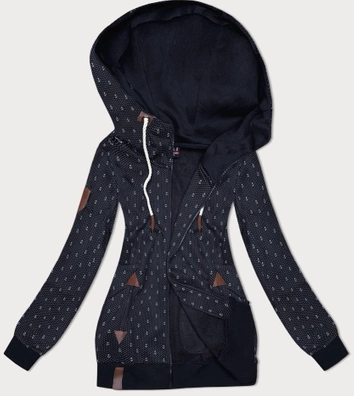 Rozpinana bluza damska ze ściągaczami granatowa (2306)